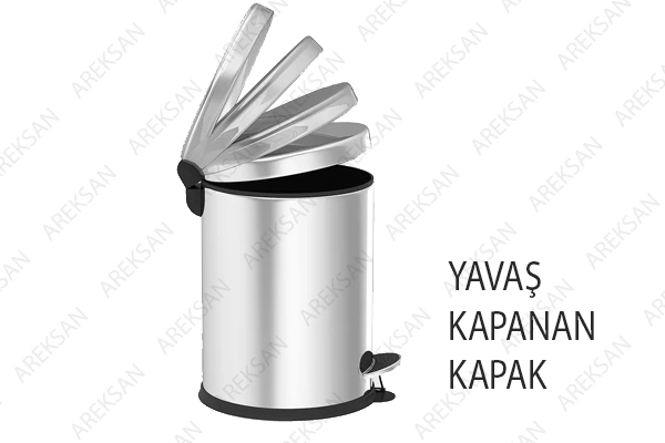 pedallı çöp kovası yavaş kapanan kapak