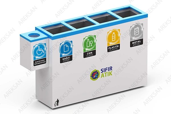 The recycling bin allows different types of waste to be separated in an environmentally friendly way.