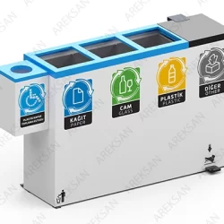 Çevreye duyarlı geri dönüşüm çöp kutusu, oteller ve ofisler için ideal bir çözümdür.