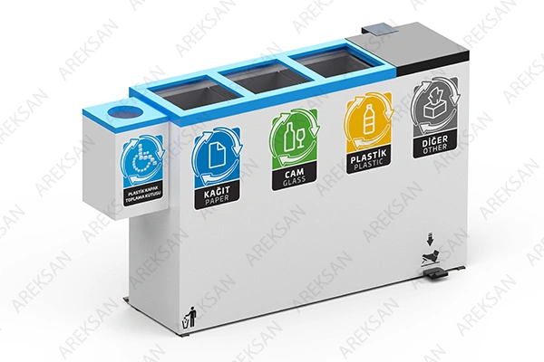 Çevreye duyarlı geri dönüşüm çöp kutusu, oteller ve ofisler için ideal bir çözümdür.