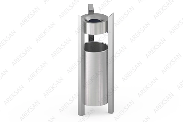 Alışveriş merkezi teraslarında kullanım için paslanmaz dış mekan çöp kovası