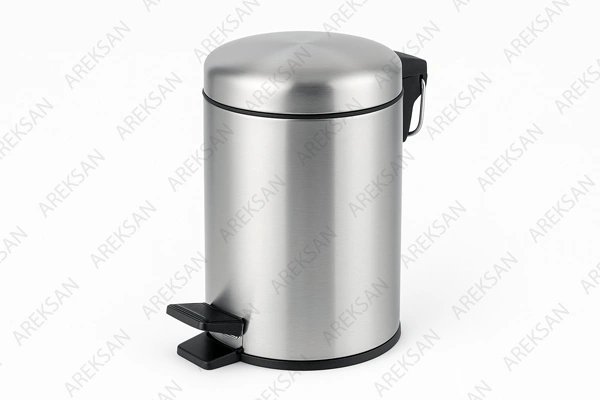 Oval Kapaklı Pedallı Çöp Kovası paslanmaz