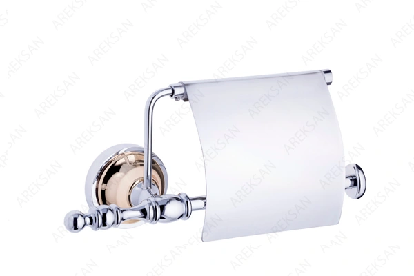 Otel tipi kapaklı WC kağıt verici – çift ton kaplamalı pirinç tuvalet kağıtlığı