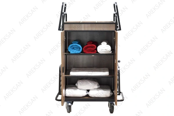 otel tipi temizlik arabası – kat görevlileri için özel tasarım